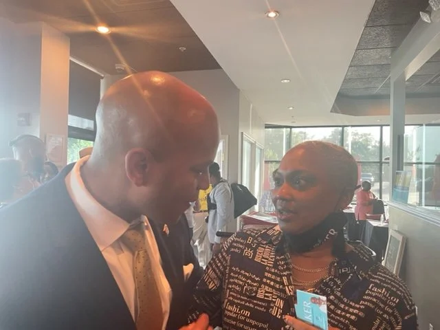 Wes Moore, Candidate for Governor of MD chats with Lolita E. Walker, PGCPS BOE, District 9