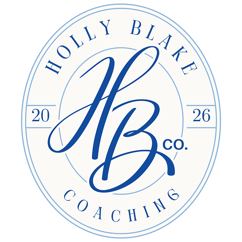 Logo for Holly Blake Coaching, featuring initials HB, the year 2026, and a circular design with text.