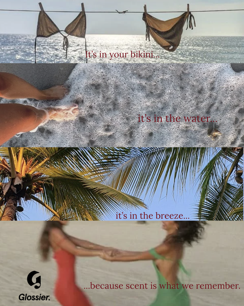 Relive your vacations forever with just one spray of Glossier.