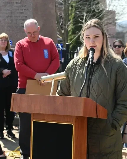 Speaking at the National Child Abuse Prevention Month flag-raising ceremony. 