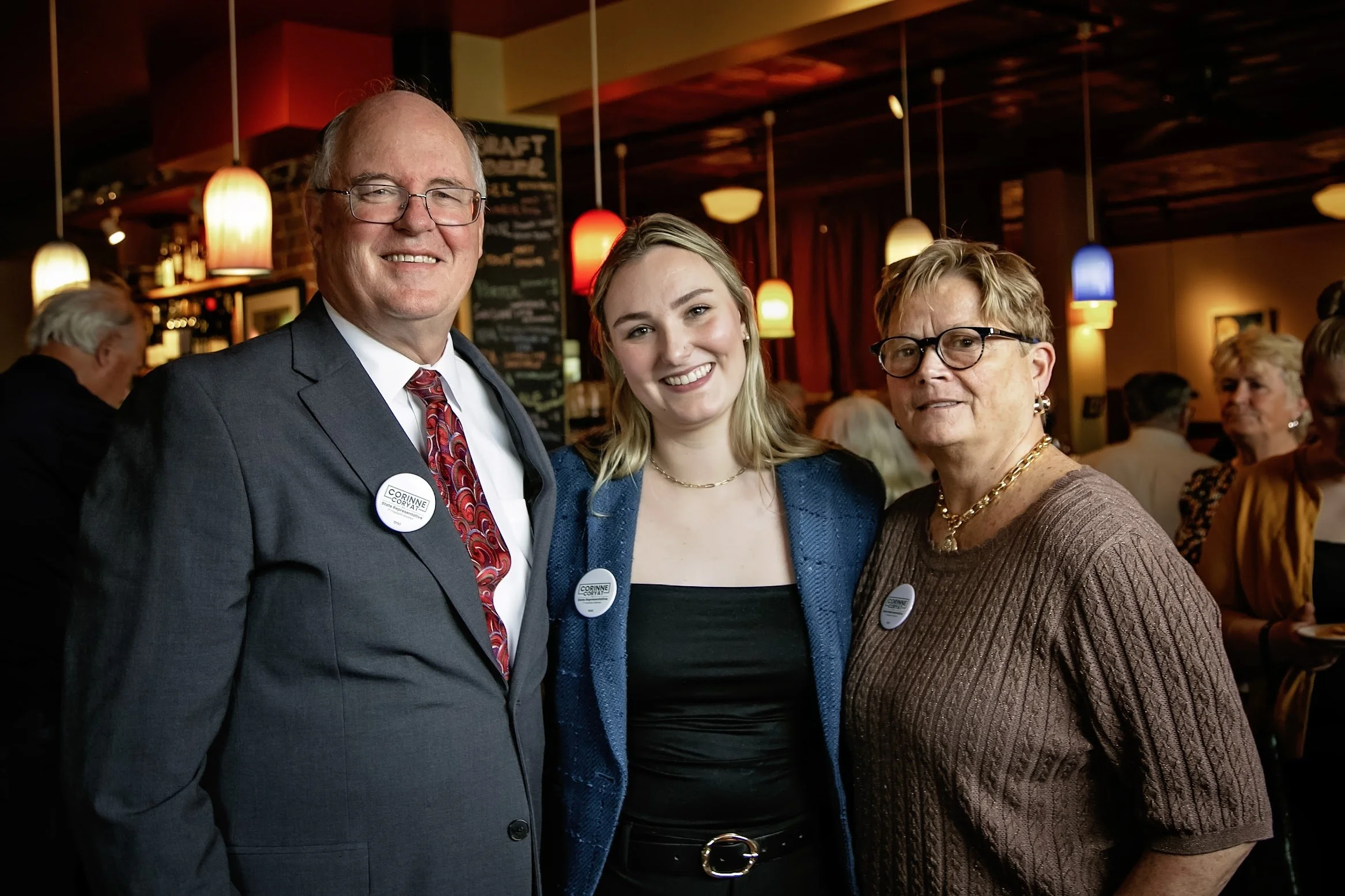 Corinne with District Attorney David Sullivan and Sheriff Lori Streeter. 