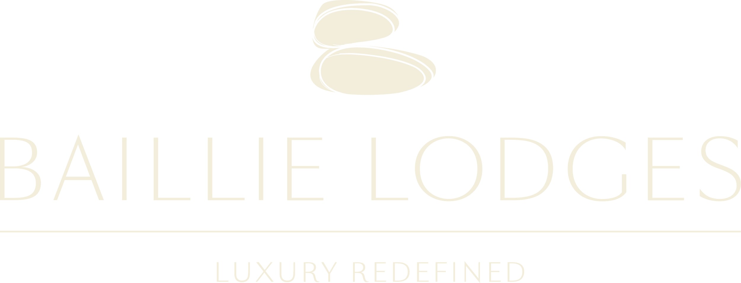 Logo of Baillie Lodges featuring a sketch of stacked stones and the text "Baillie Lodges Luxury Reimagined" in white on a black background.