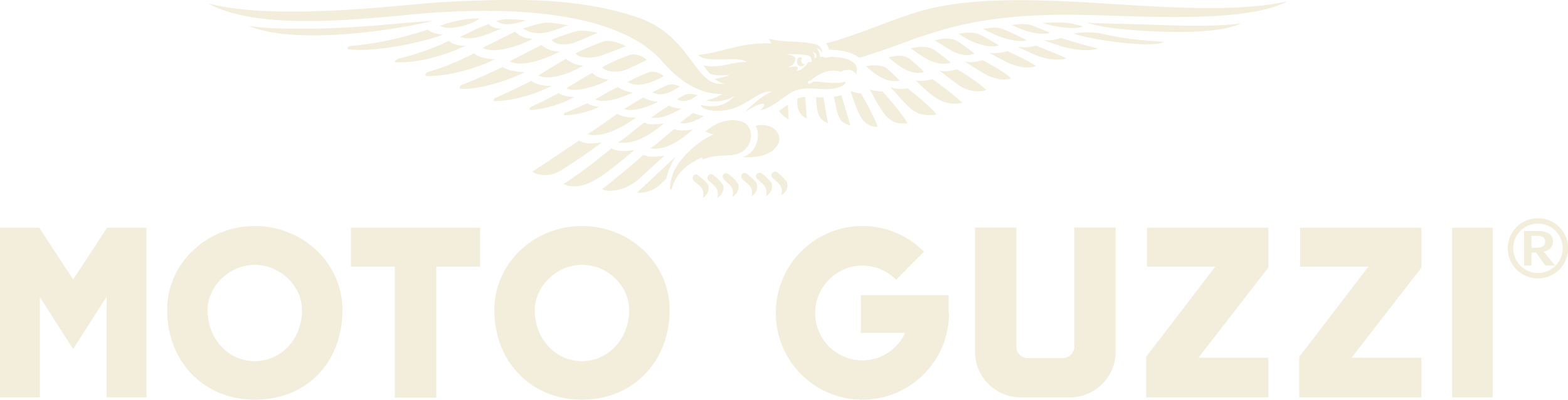 Logo with an eagle and the text 'Moto Guzzi' beneath it.