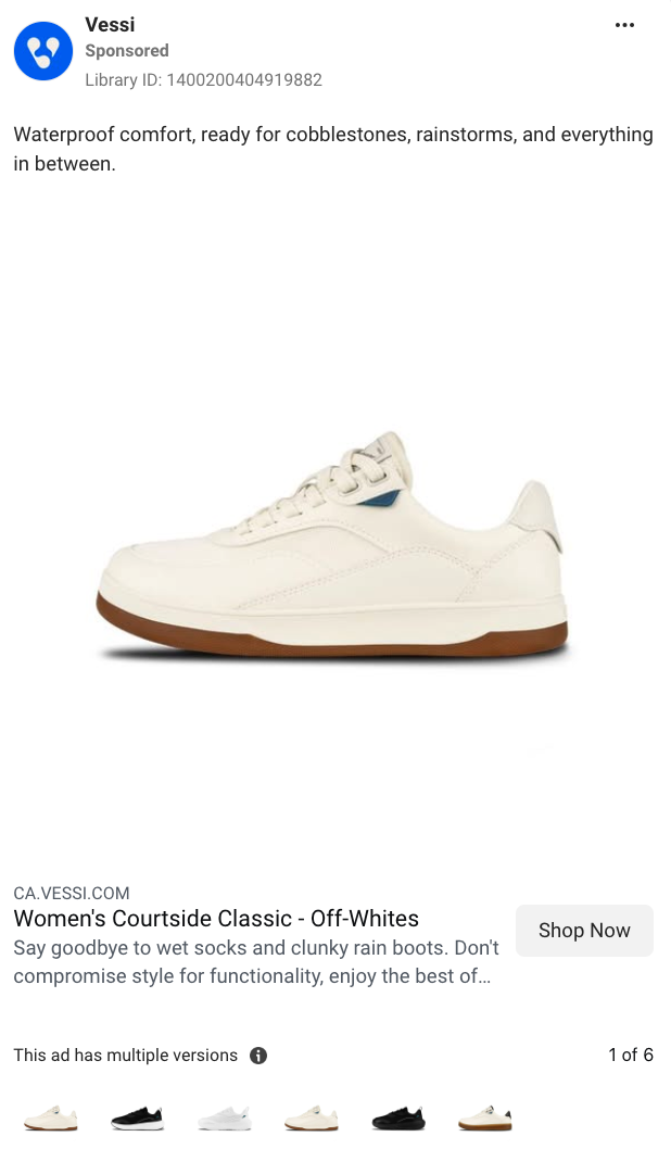 An image of a white women's courtside classic sneaker with a brown sole, displayed against a plain white background.