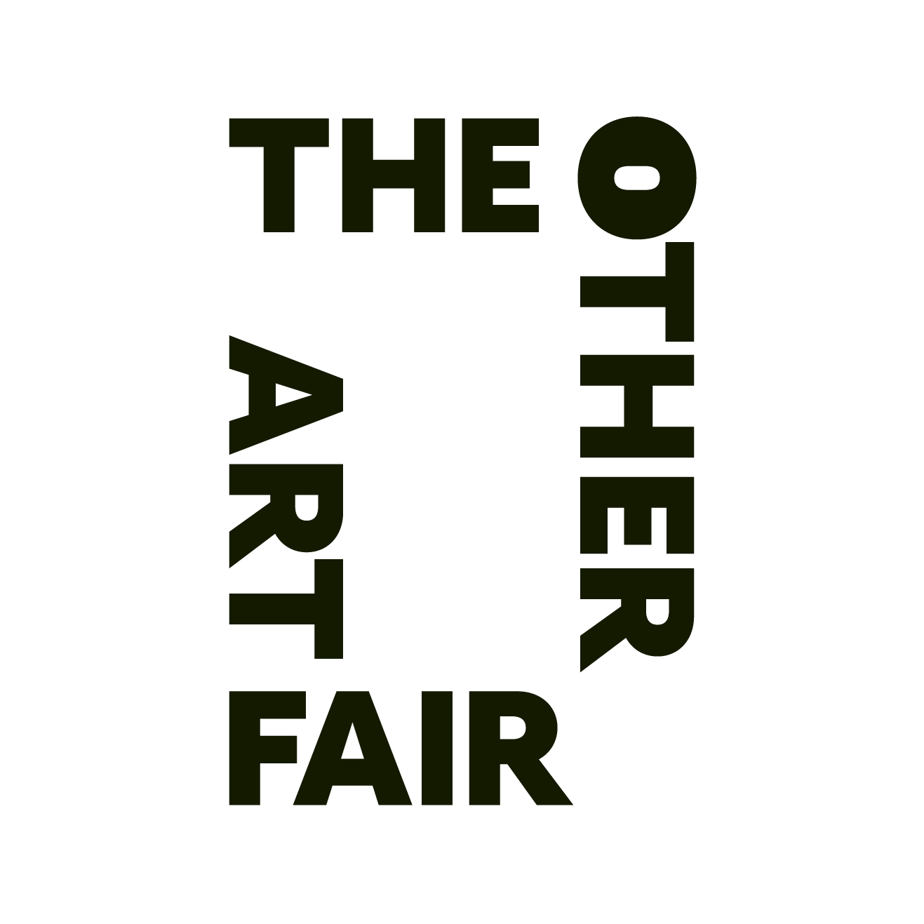 'The Other art Fair' logo arranged vertically with 'Other' in the middle and 'The' on top and 'Fair' on the bottom in black font.