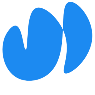 Tres formas ovaladas azules de diferentes tamaños sobre un fondo negro.