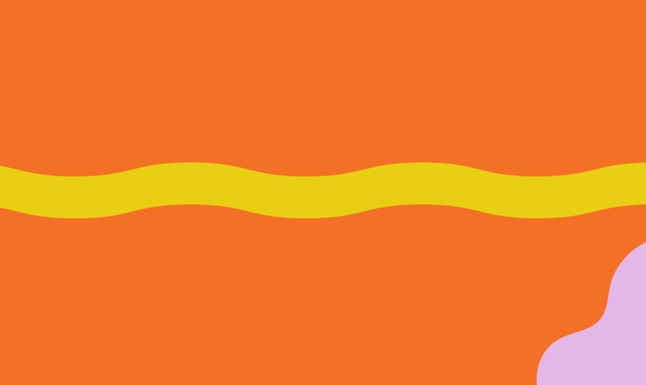 Un fondo de colores naranja, amarillo y lila con formas abstractas y onduladas.