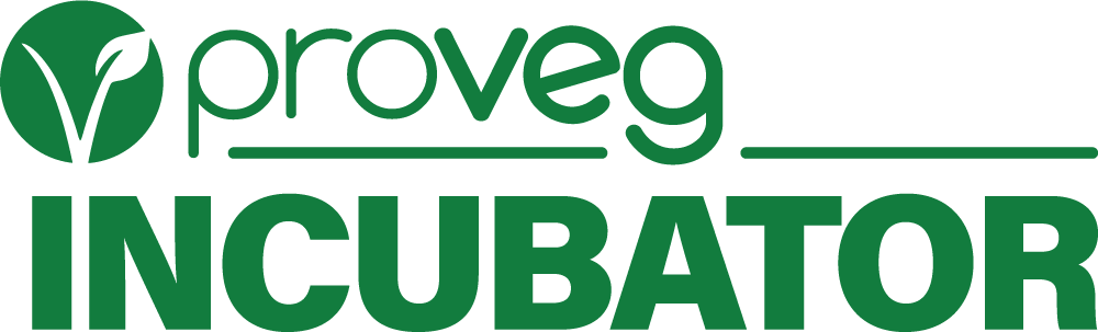Logotipo de Proveg Incubator con un ícono de hoja verde y texto en negro y verde que dice "proveg IN CUBATOR".