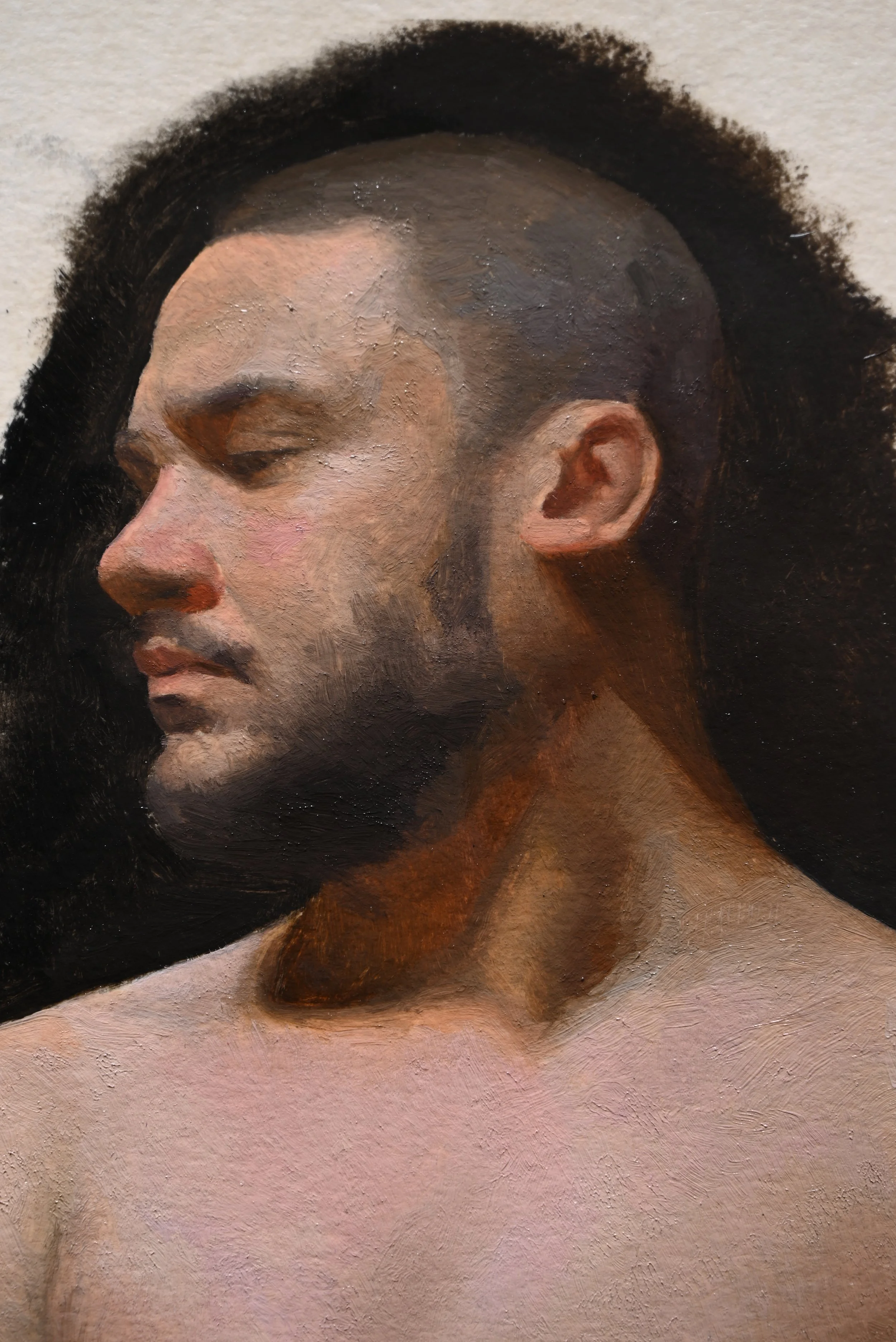 Detail of Greer Study, oil on paper, 2025