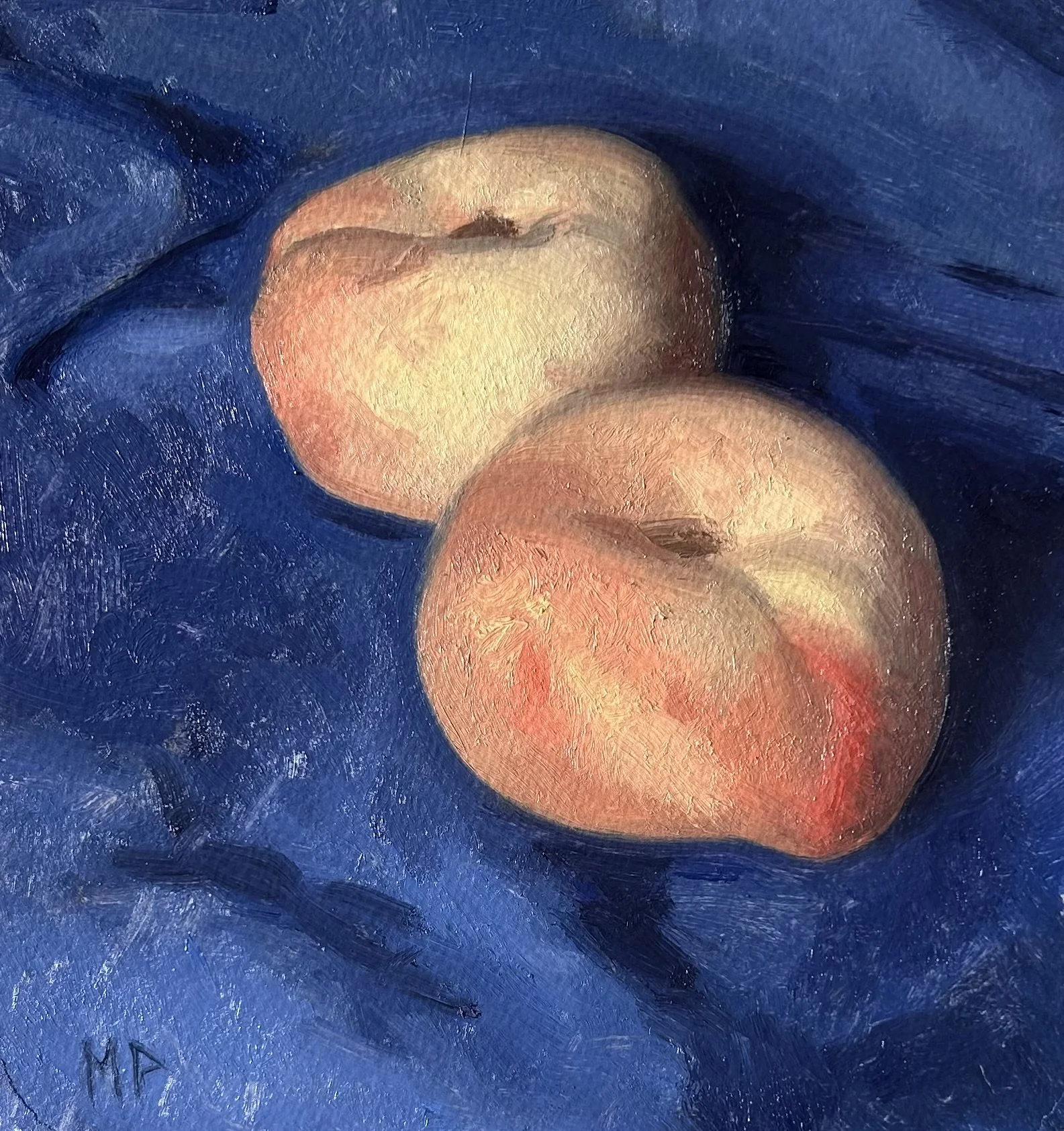 Donut Peach Study, oil on paper, 8 x 8” 2025