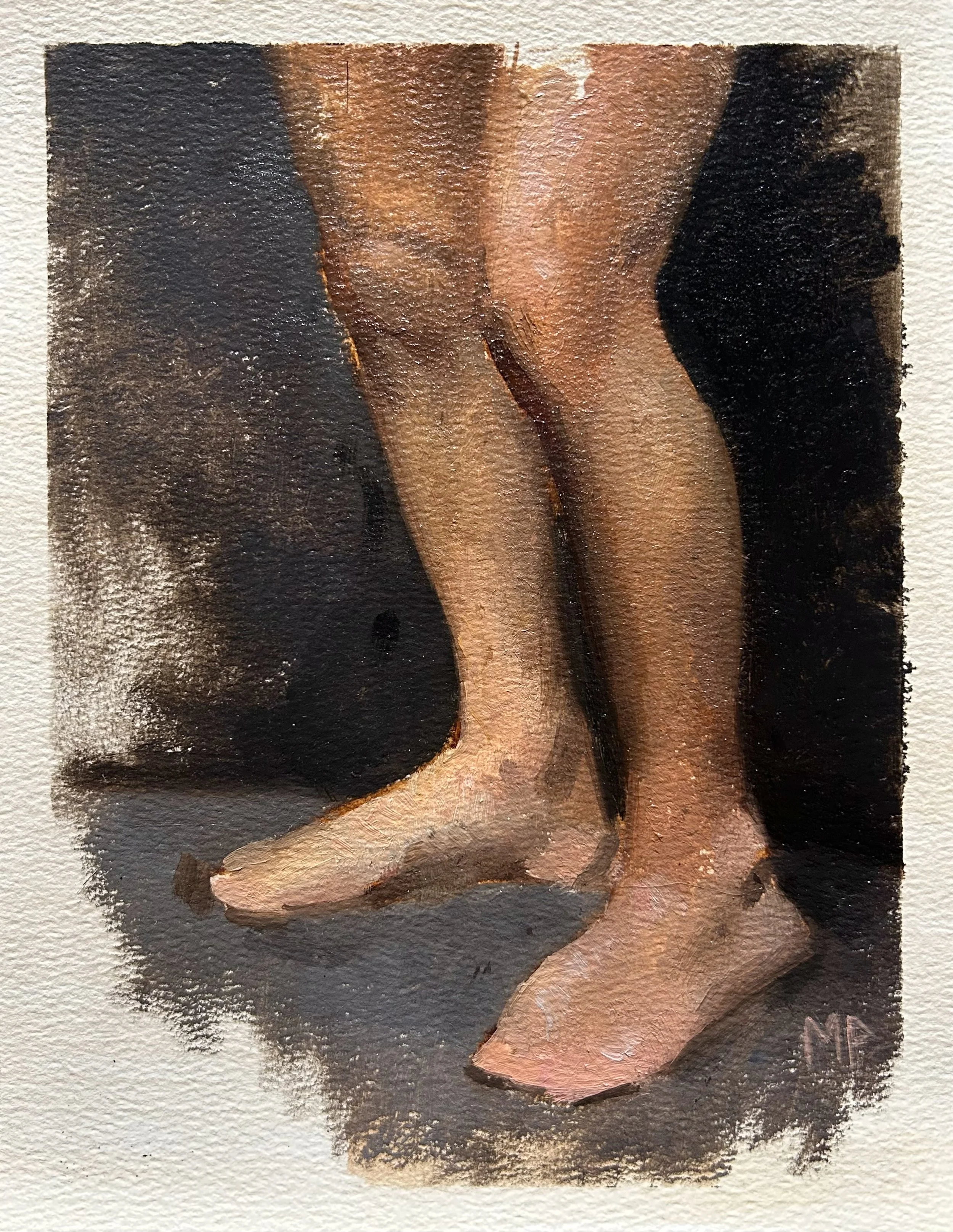 Santiago Feet Study, oil on paper, 9 x 7”, 2026