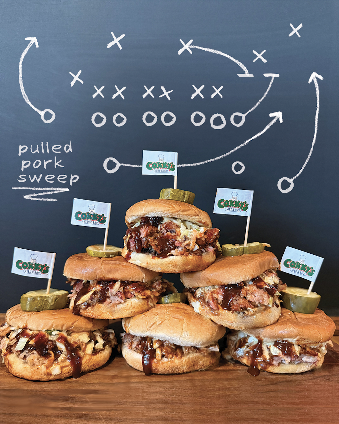 Corky's BBQ Tailgate Advertisment