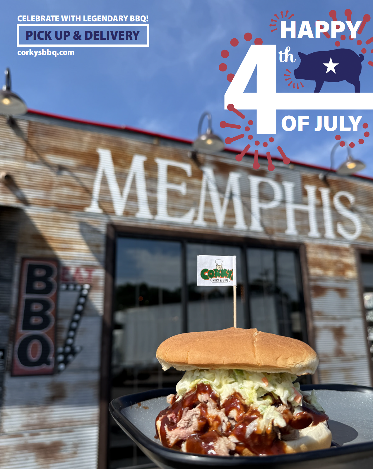 Corky's BBQ Social Content - 4th of July