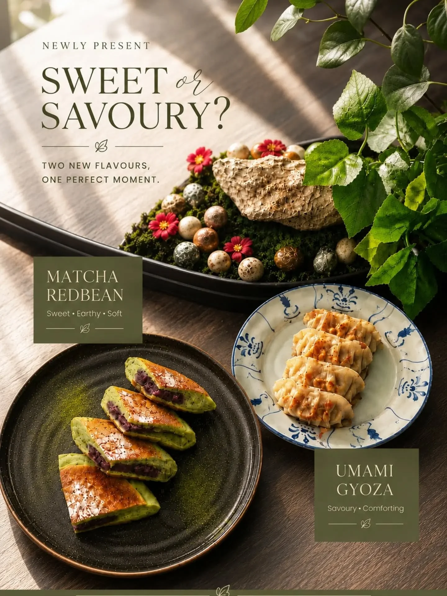 We know you come for the tea and somehow ended up having to choose between matcha red bean and gyoza&hellip; excuse me?? 💗

One is soft, earthy + a little sweet.
The other is warm, savoury + dangerously easy to finish.

And yes, obviously I ordered 