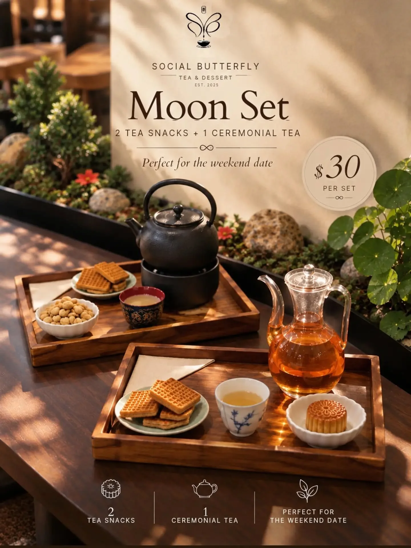 Some weekends don&rsquo;t need big plans. Just good tea, little bites, and someone you&rsquo;re happy to spend time with. 🤎

Introducing our Moon Set 🌙
Two selected tea snacks + one pot of ceremonial tea,  made for slow conversations, little laughs