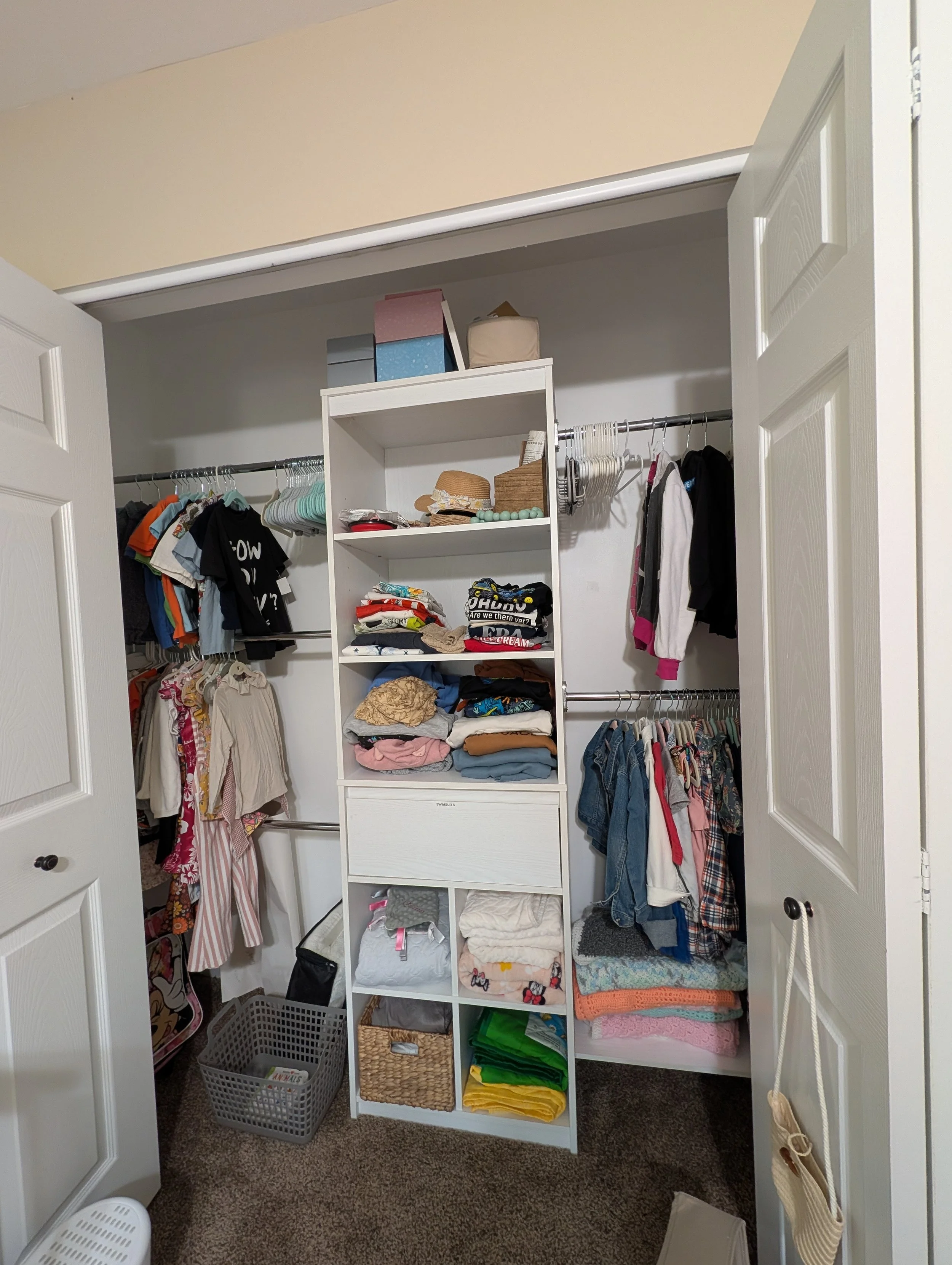 Children's closet after