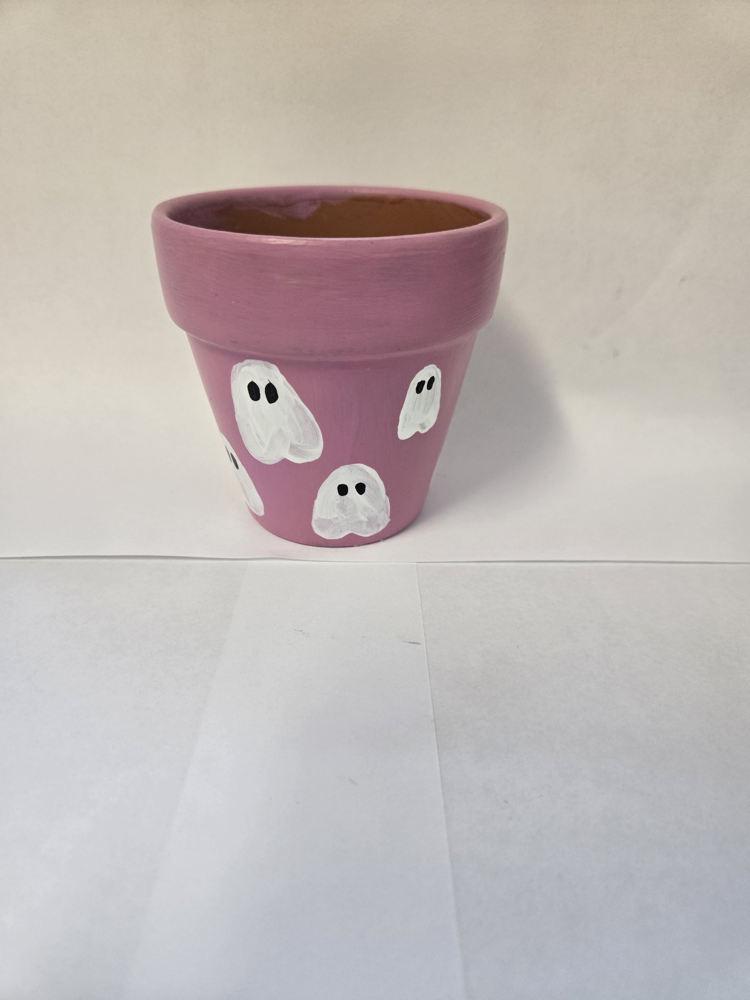 Mini Painted Pot Pink Ghosts