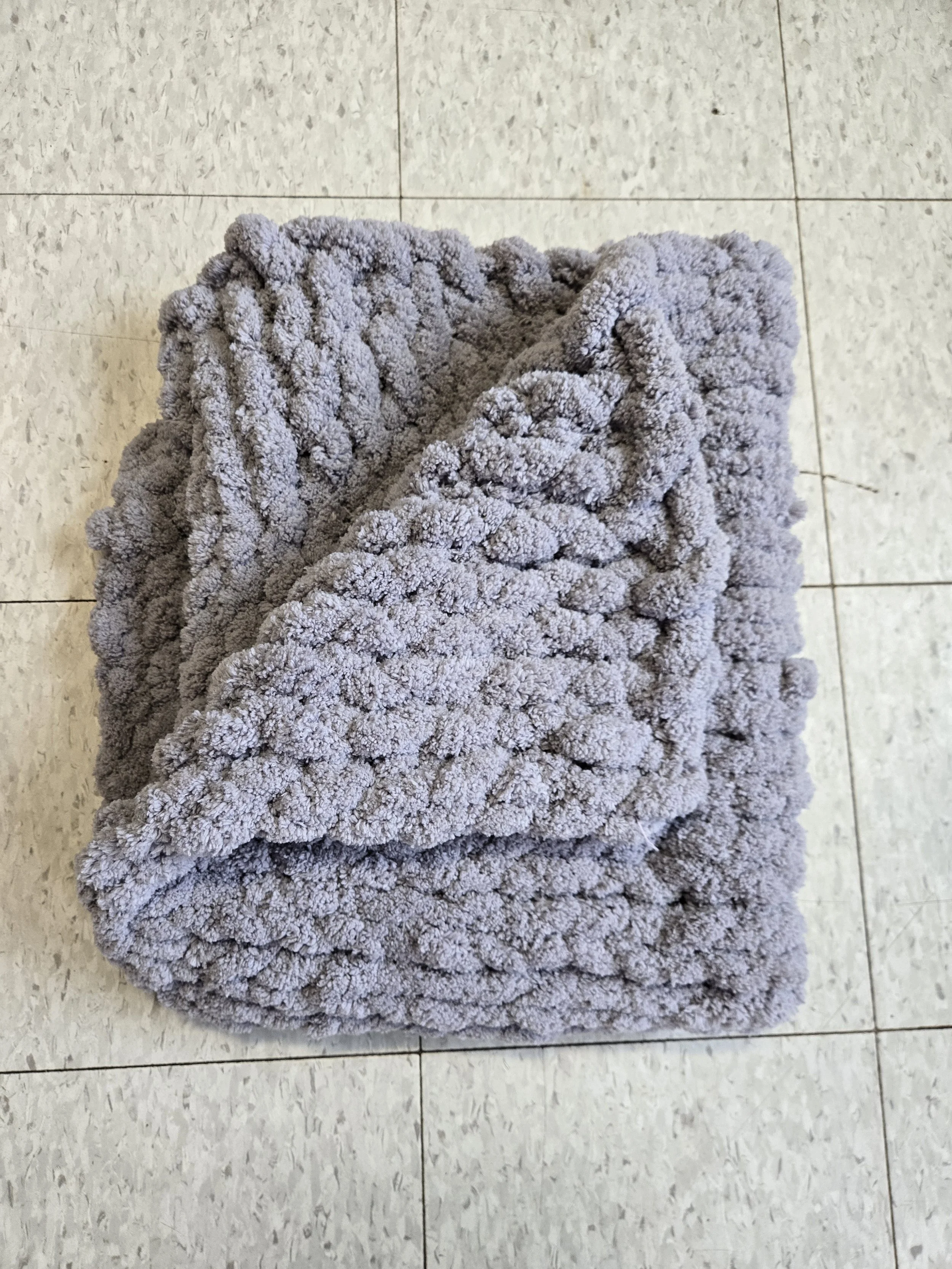 Gray Chunky Blanket