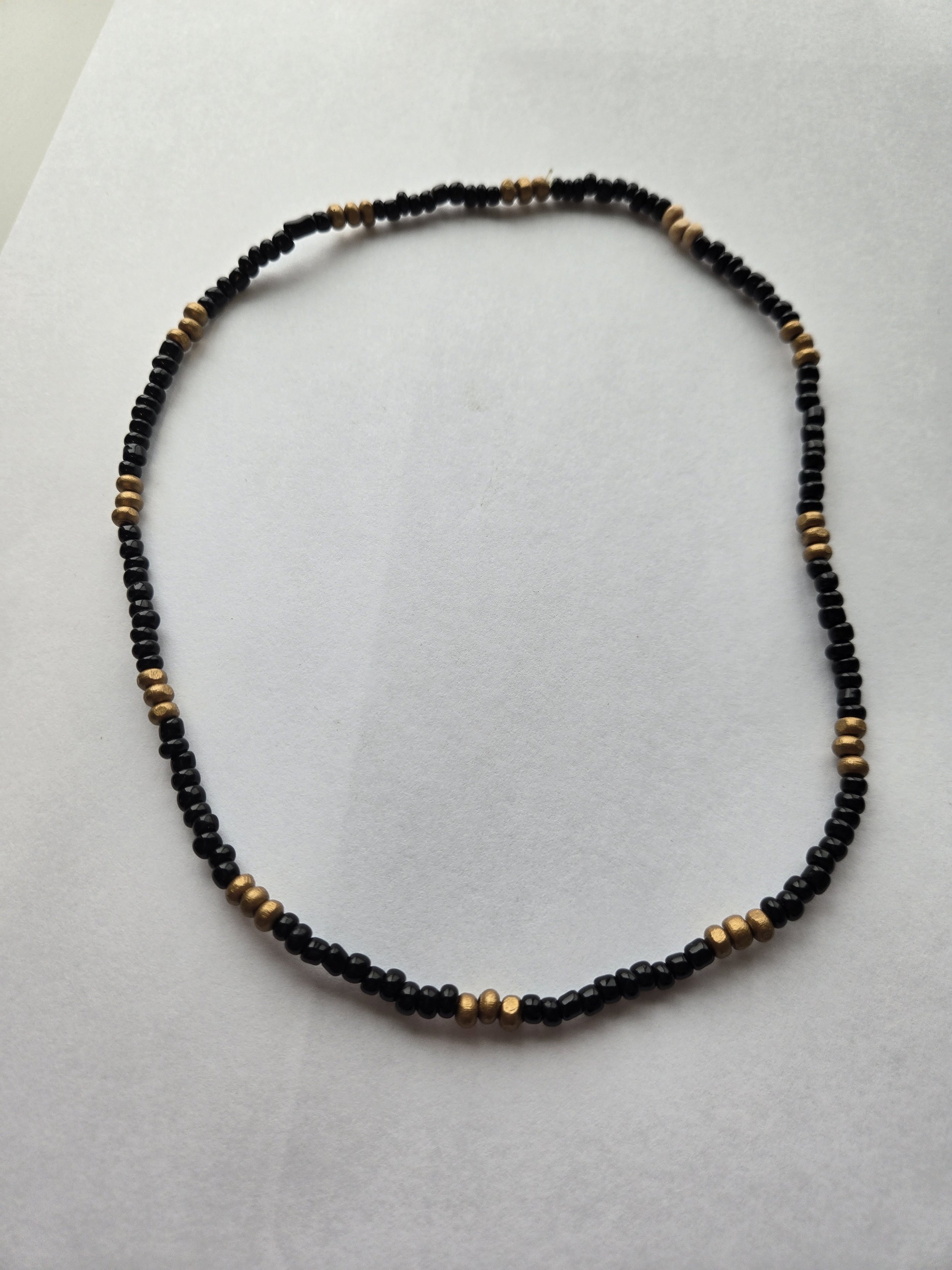 Black and Wood Beaded Necklace