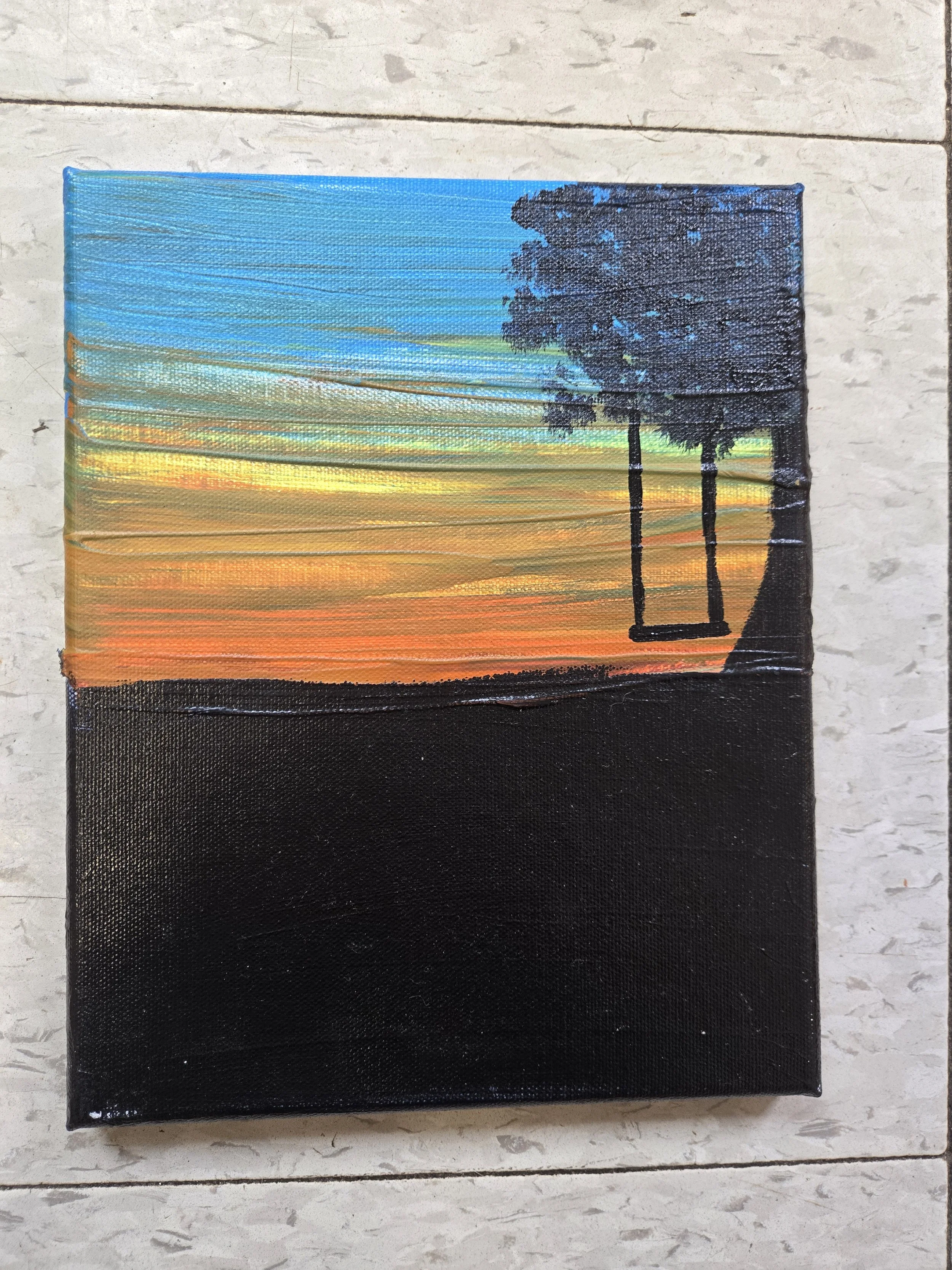 Swing Silhouette Small Painting