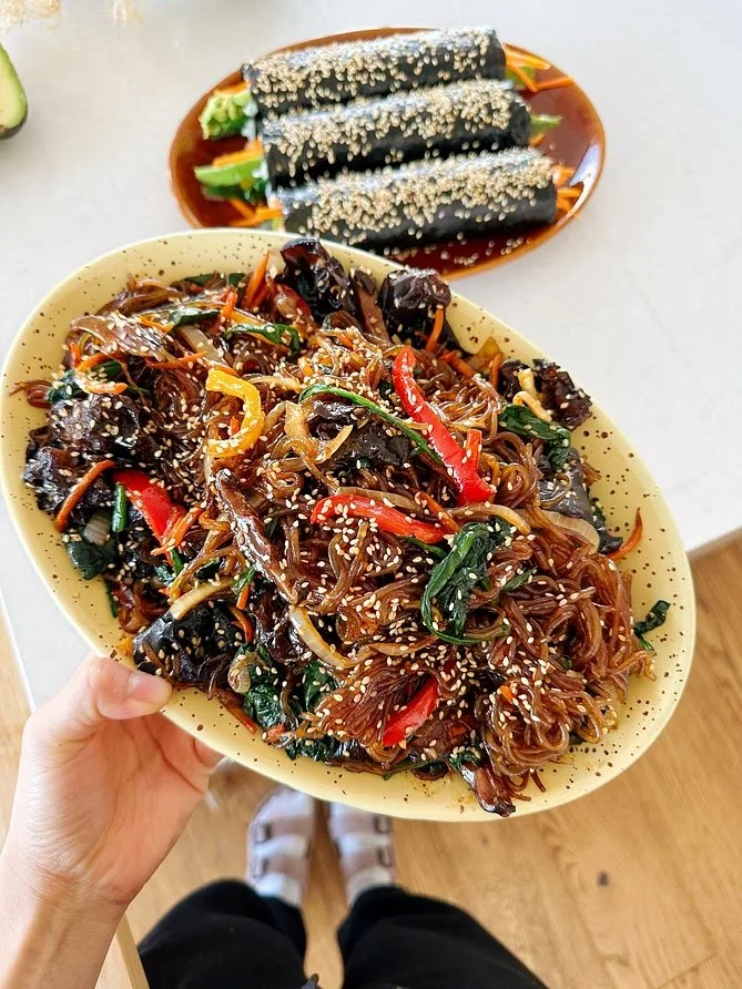 Vegetable Japchae - Korean Stir-fried Glass Noodles