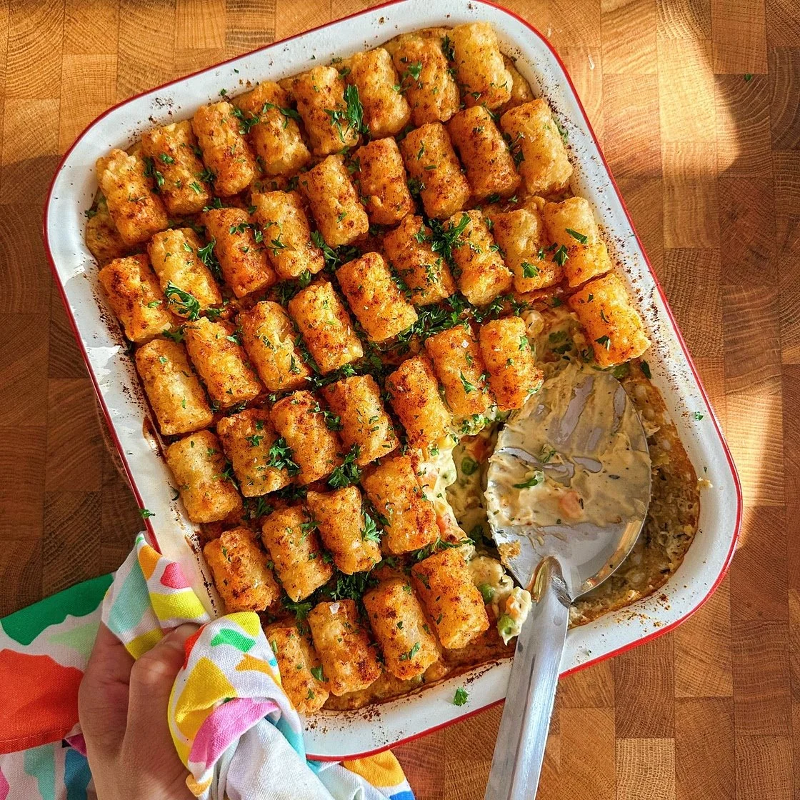 Creamy Vegetable Pie with Potato Gems