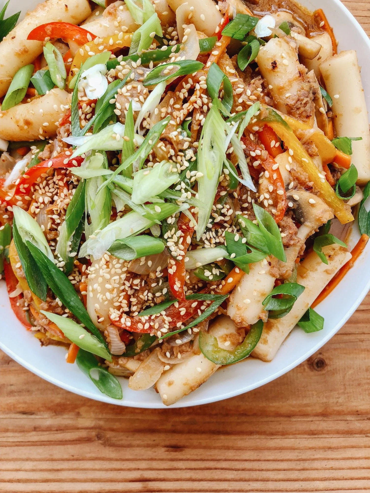 Vegan Gungjung Tteokbokki (Korean Royal Court Rice Cakes)