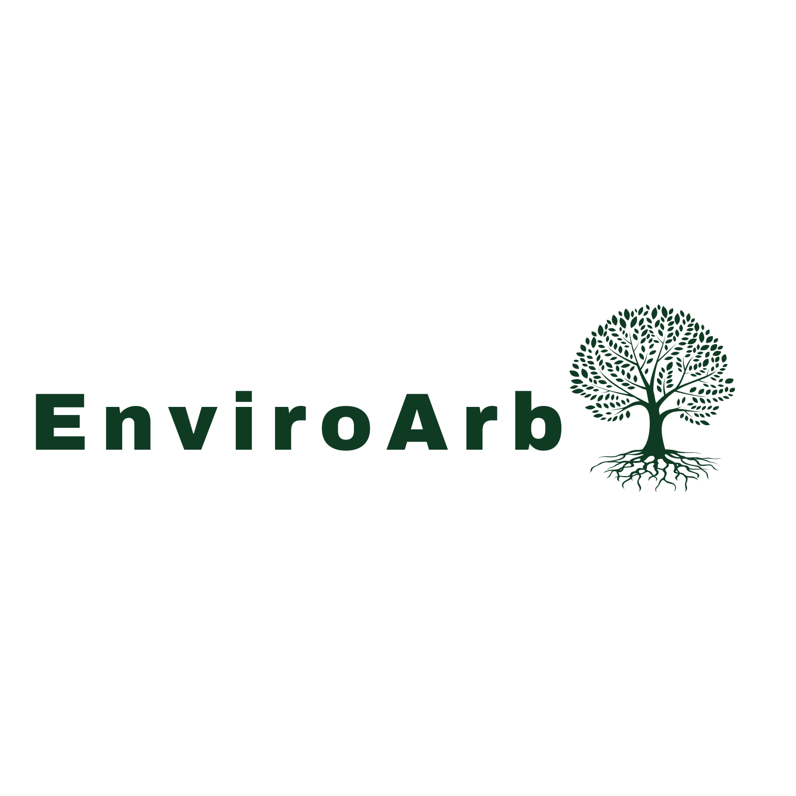 Logo with the text EnviroArb next to a stylized green tree with roots.