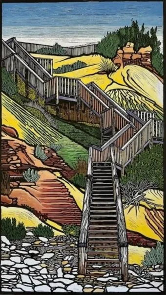  Coastal Steps    40cm x70cm 