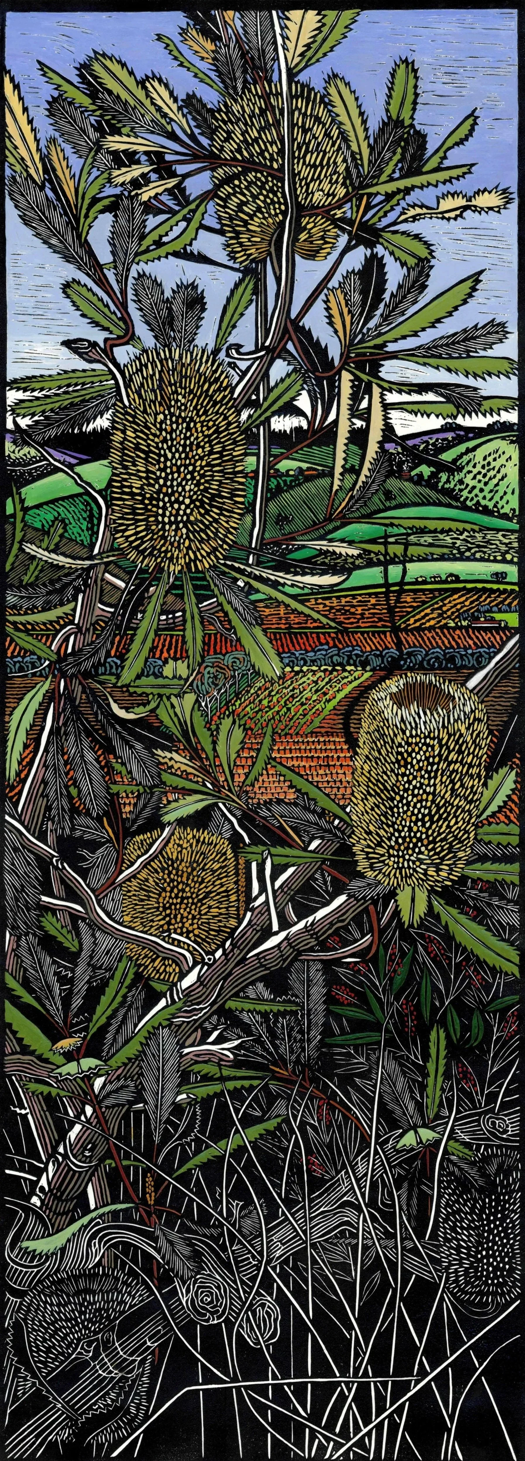  Banksias in Autumn    35cm x 120cm 