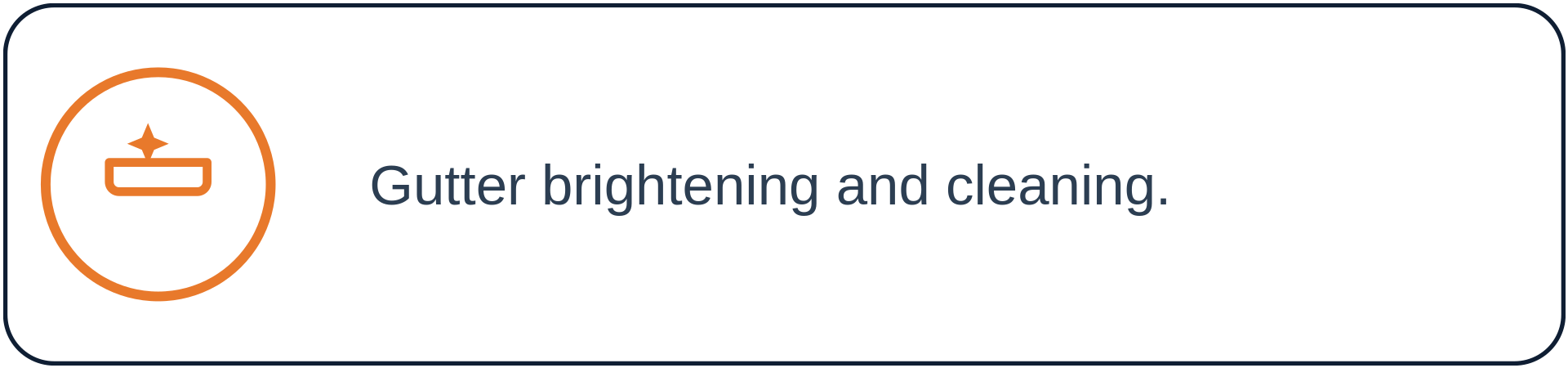 Icon of a rectangular gutter with a star above it, indicating cleaning or brightening.