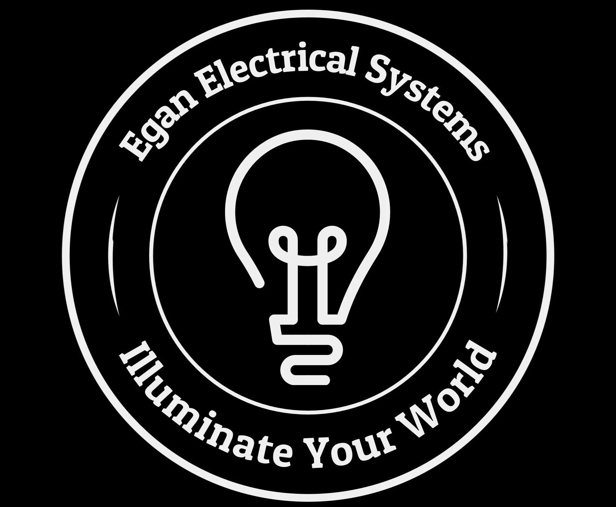 Logo of Eggan Electrical Systems with a lightbulb graphic and the tagline 'Illuminate Your World'.