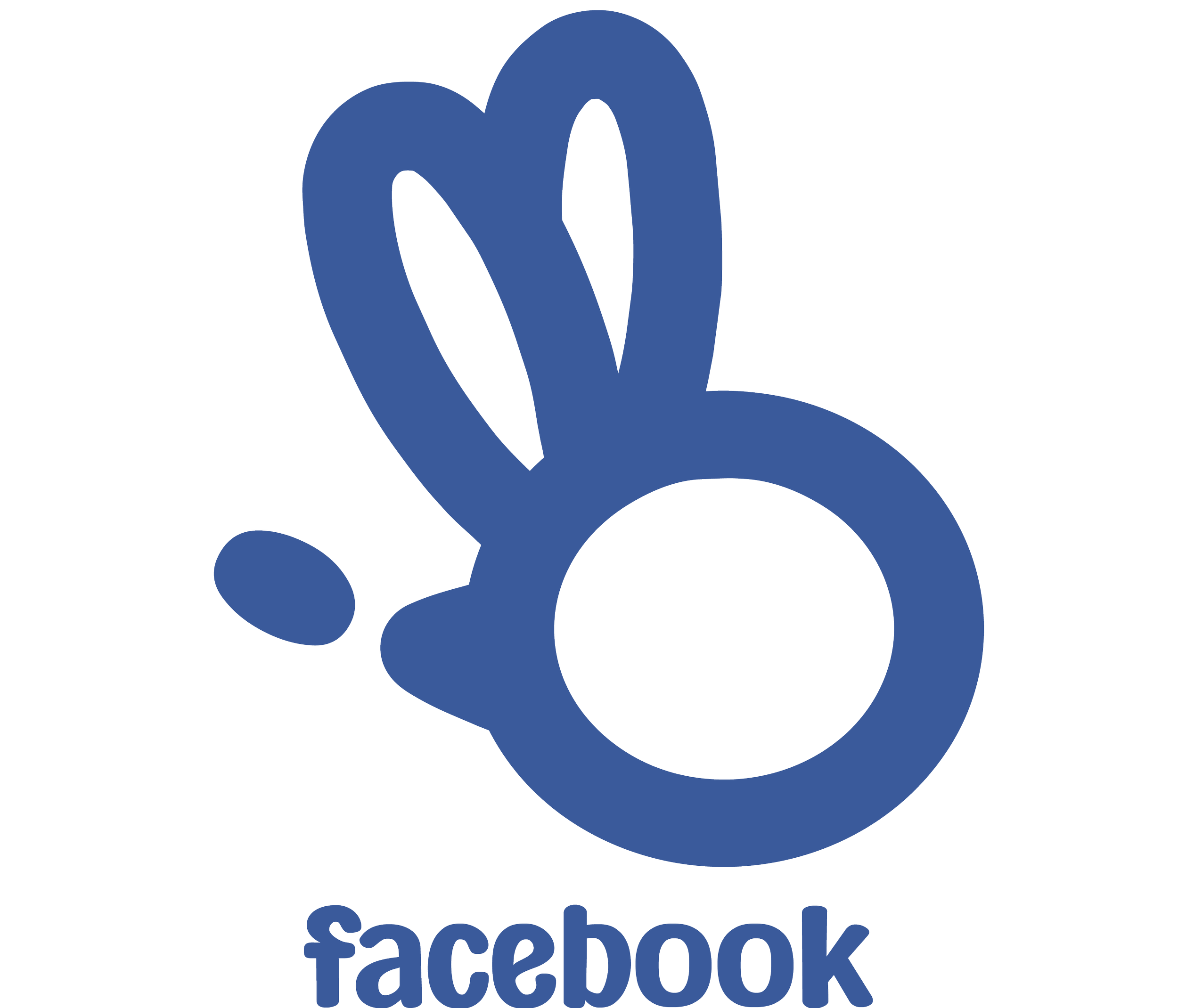 Facebook logo depicted as a a bee with the word 'facebook' underneath.