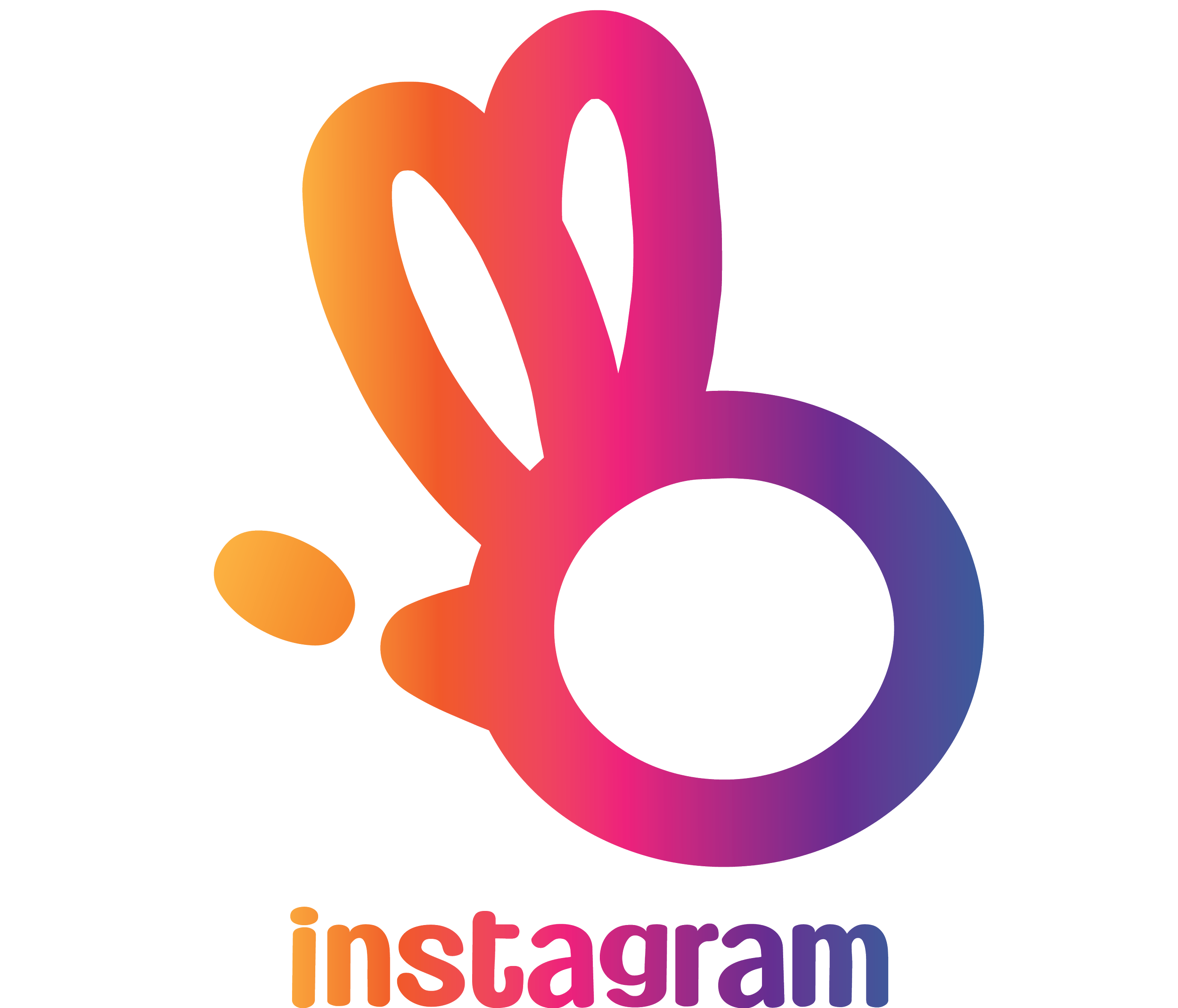 Instagram logo depicted as a a bee with the word 'instagram' underneath.