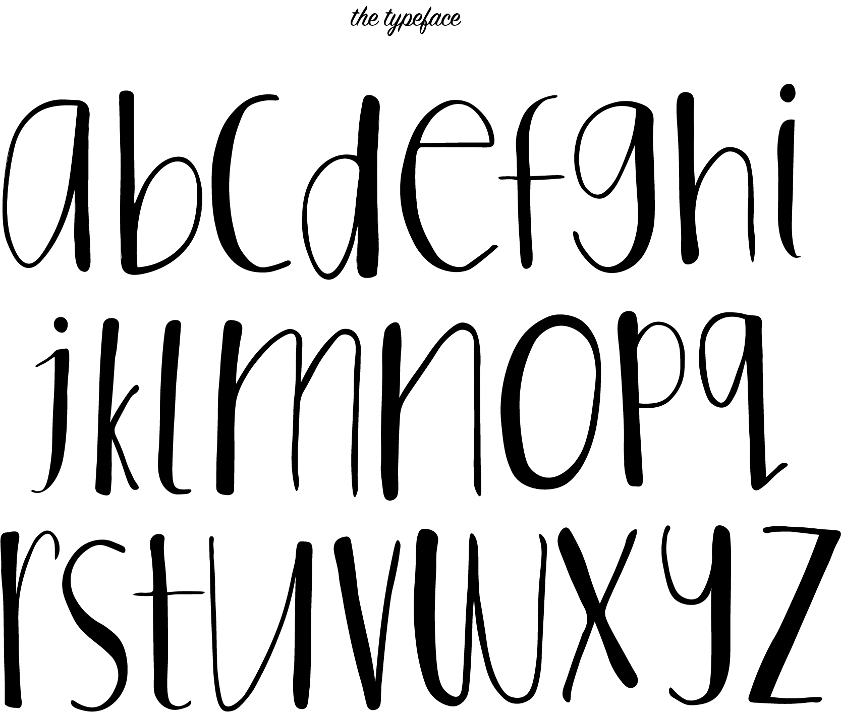 Black handwritten lowercase alphabet letters from a to z on a white background.