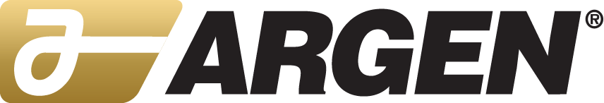 Close-up of a logo with a stylized 'a' and the word 'ARGEN' in bold black letters.