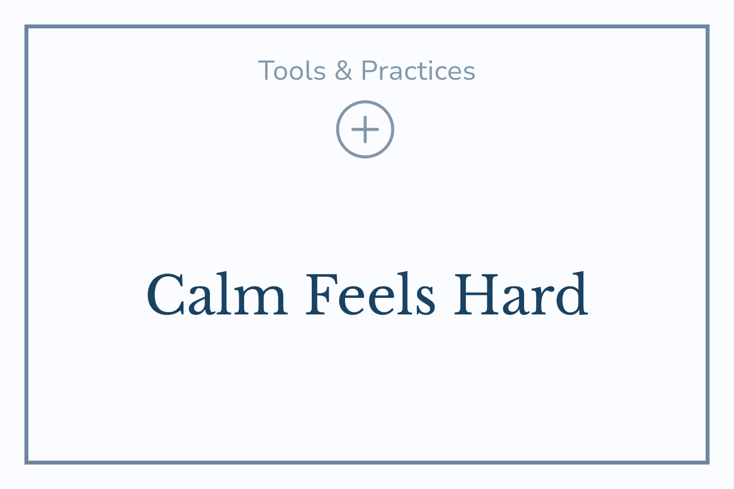 Why Calm Can Feel So Hard