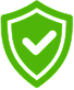Green shield icon with a checkmark in the center.