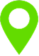 A green map pin icon on a white background