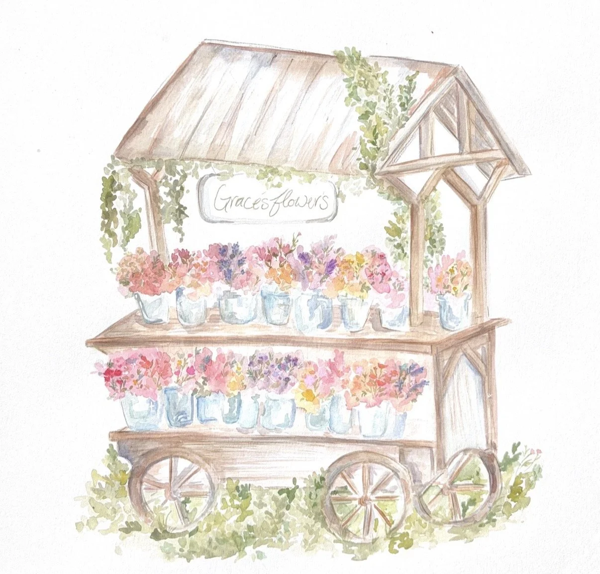 Graces flowers, watercolor on paper, 2026