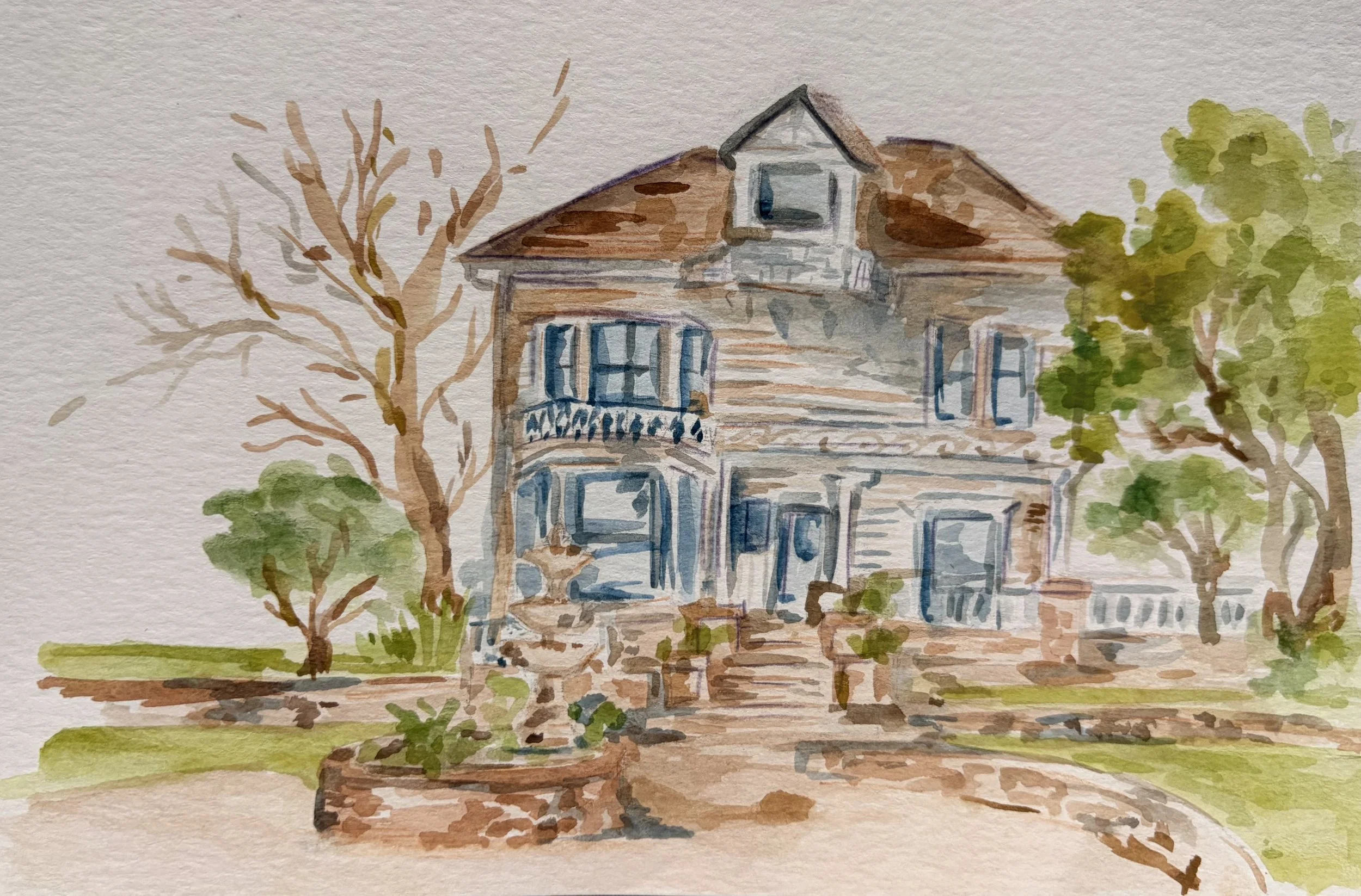 little house, watercolor on paper, 2024