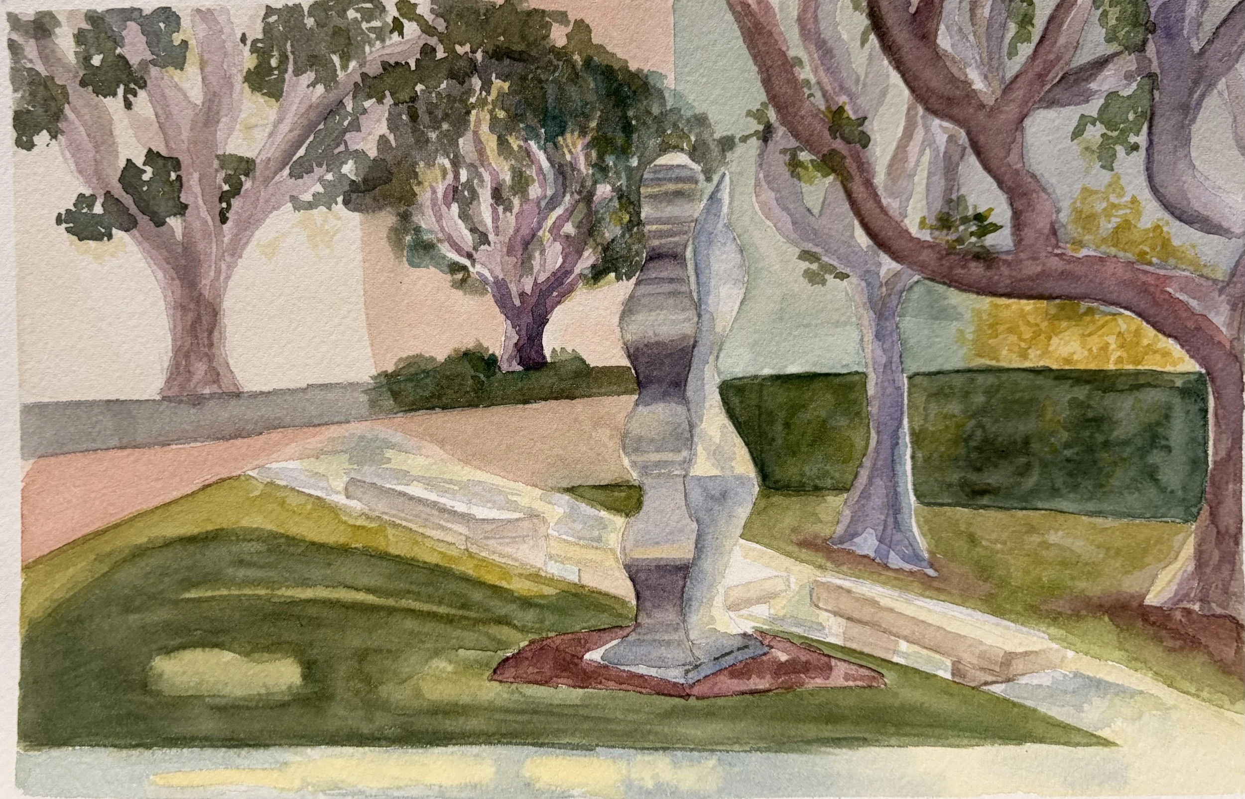 campus study no.2 , watercolor on paper, 2022