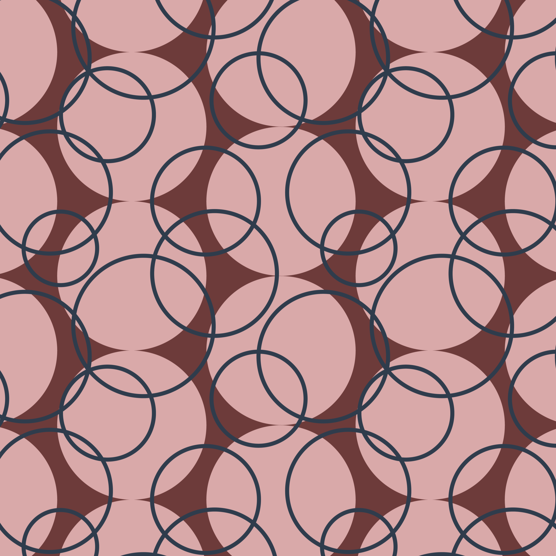Vintage Bubbles - oxblood, dusty rose, dark denim