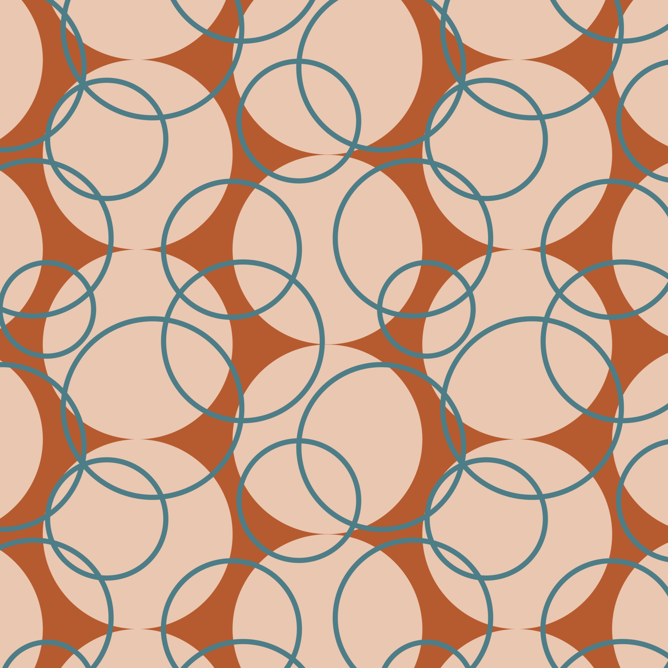 Vintage Bubbles - sienna, desert rose, sea foam