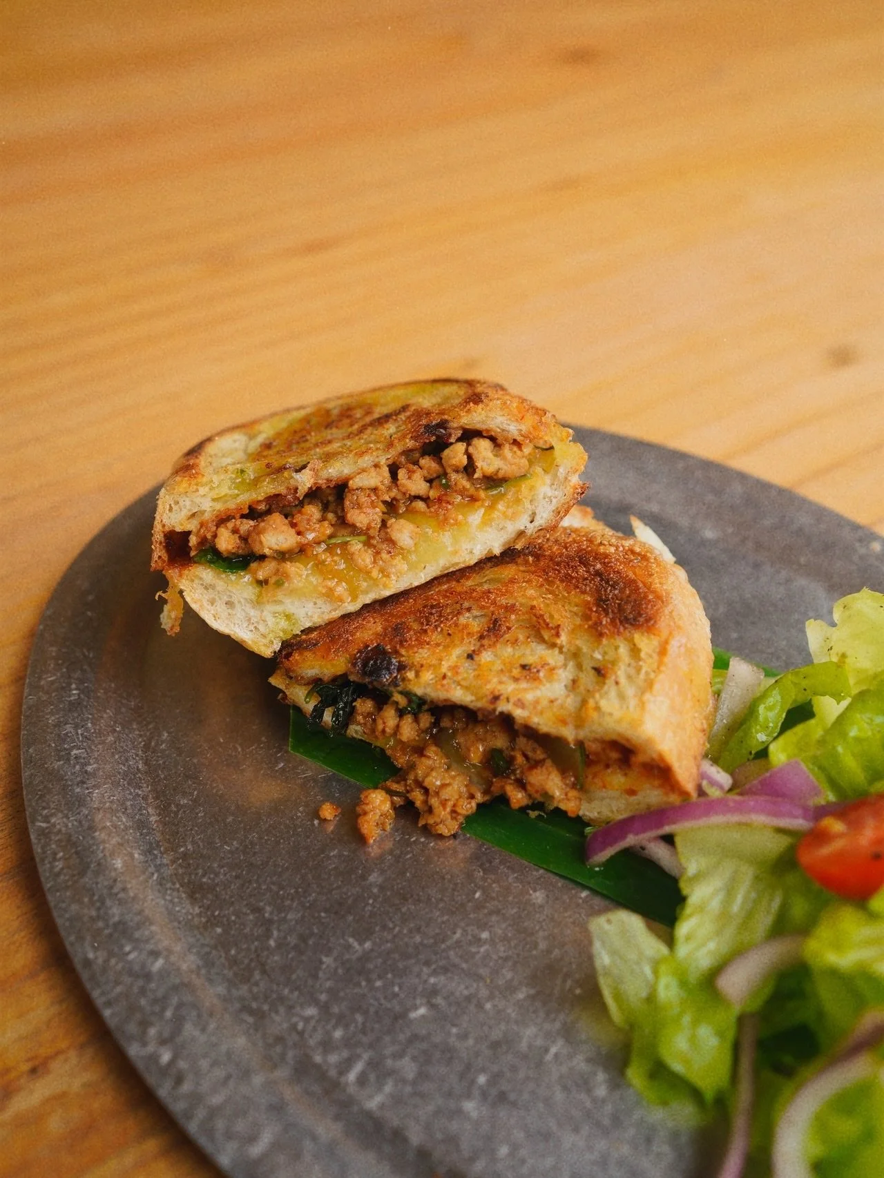 Our Krapow Grilled Cheese in between golden sourdough just works. One of many additions to our 2026 lunch menu by @gusbex &amp; @rishiarora 

- moving to the beat of our own drum -
comfort food | asian rhythym

Daily Lunch Service - 11 AM - 3 PM