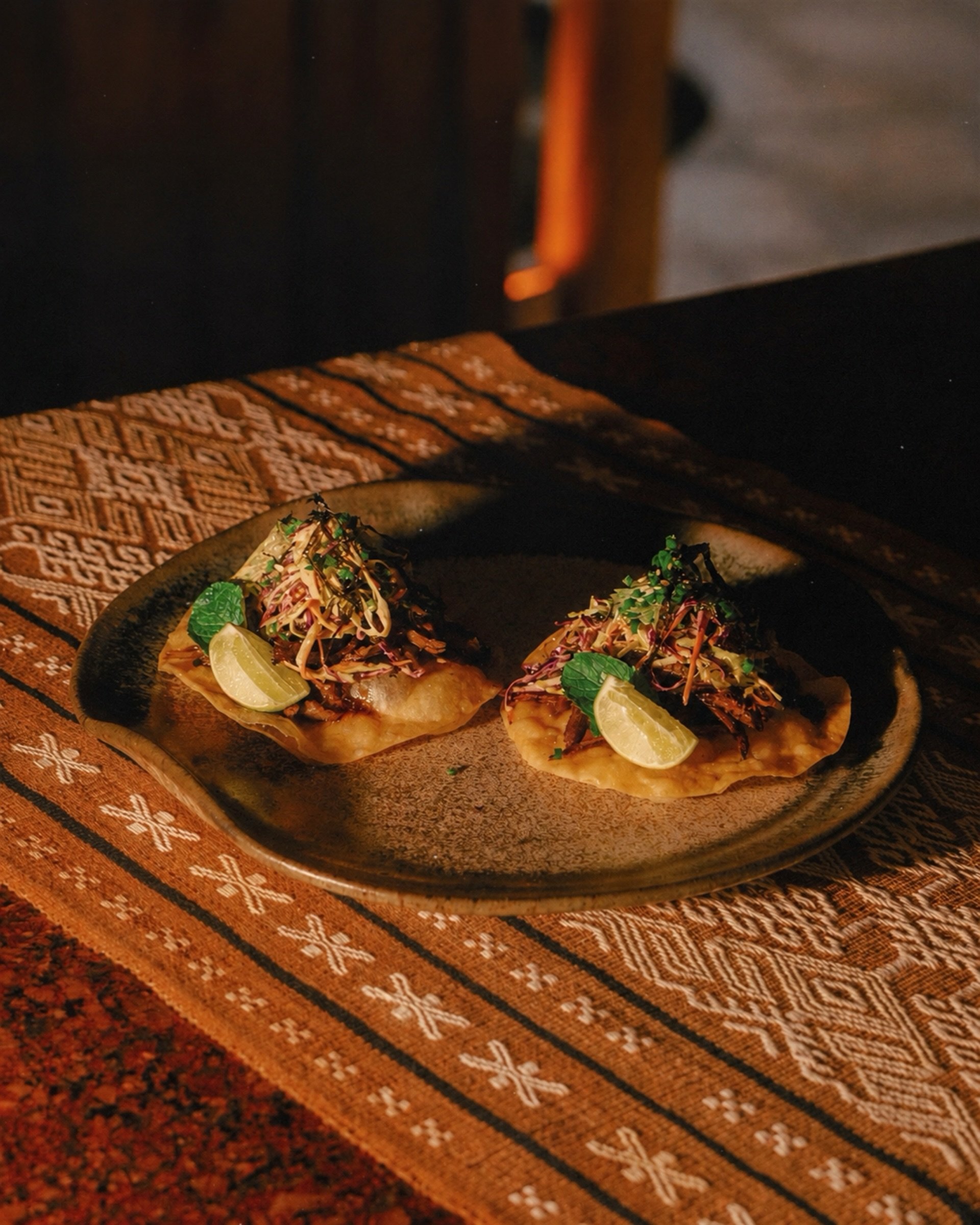 New on the menu and already a standout. Crispy tostadas topped with hoisin-glazed duck and our house-crafted slaw. Sweet, savory, crunchy, and utterly irresistible.