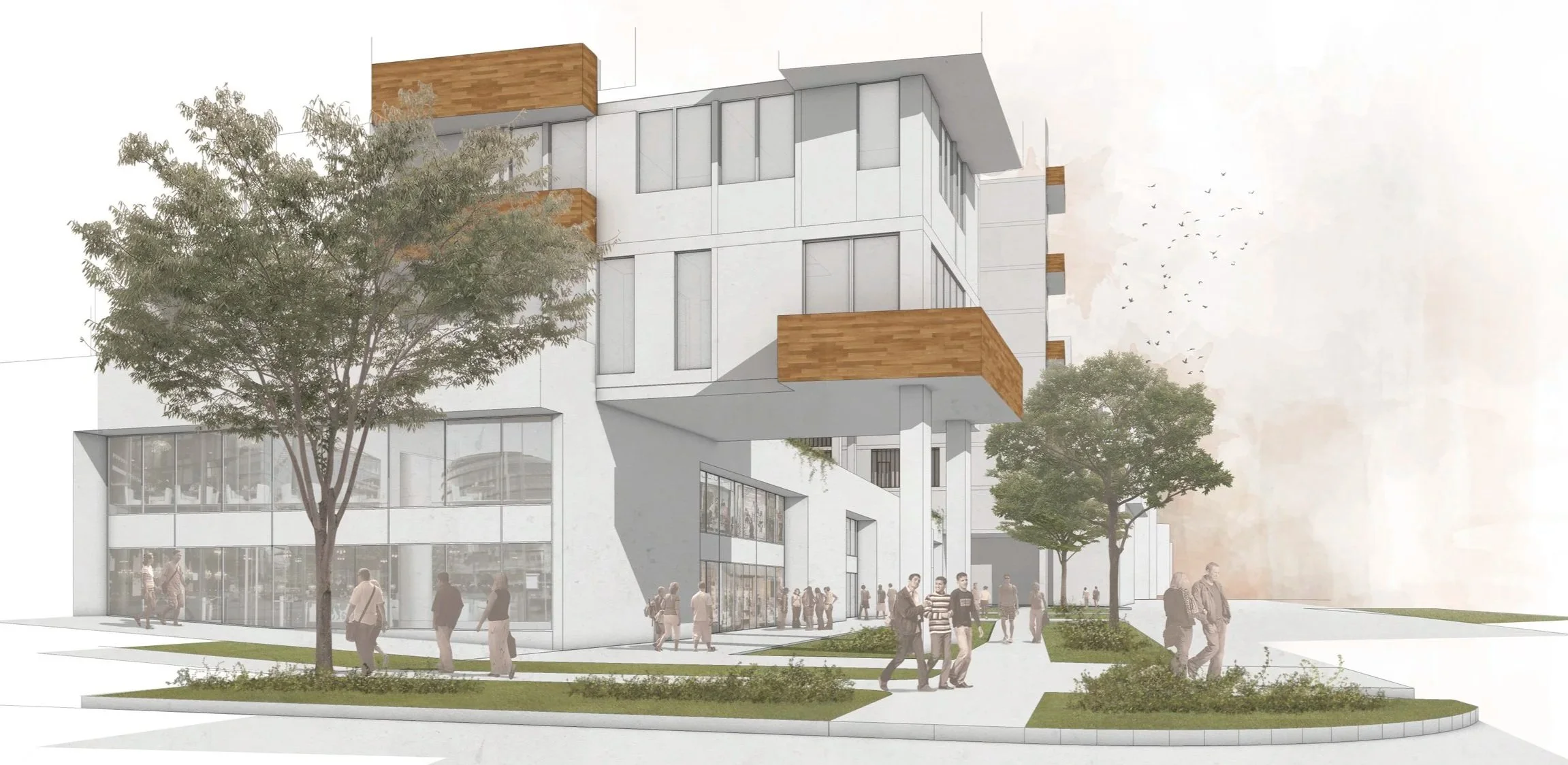 Residential building in San Miguel. (SketchUp + Photoshop).