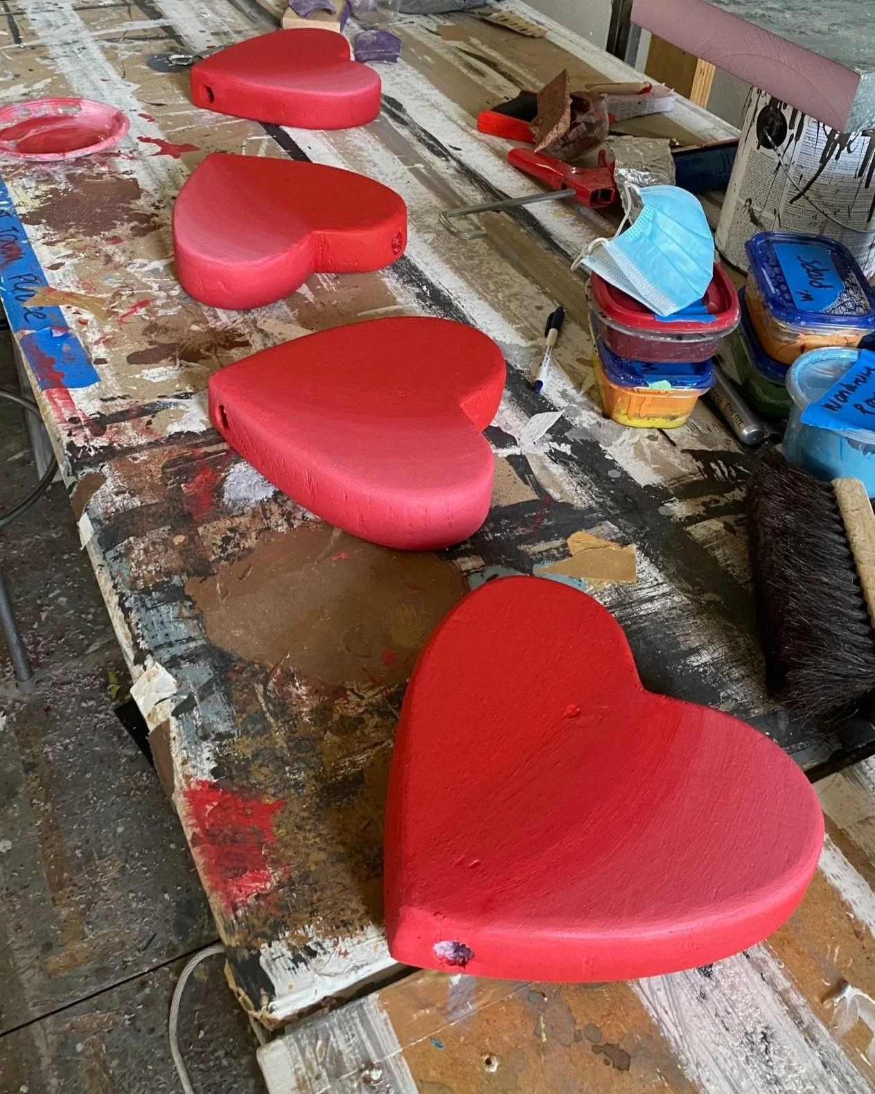 Decorative microphone stand covers.