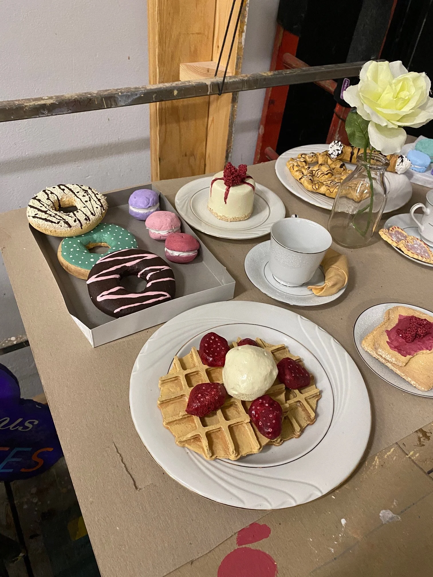 Faux carved food props.