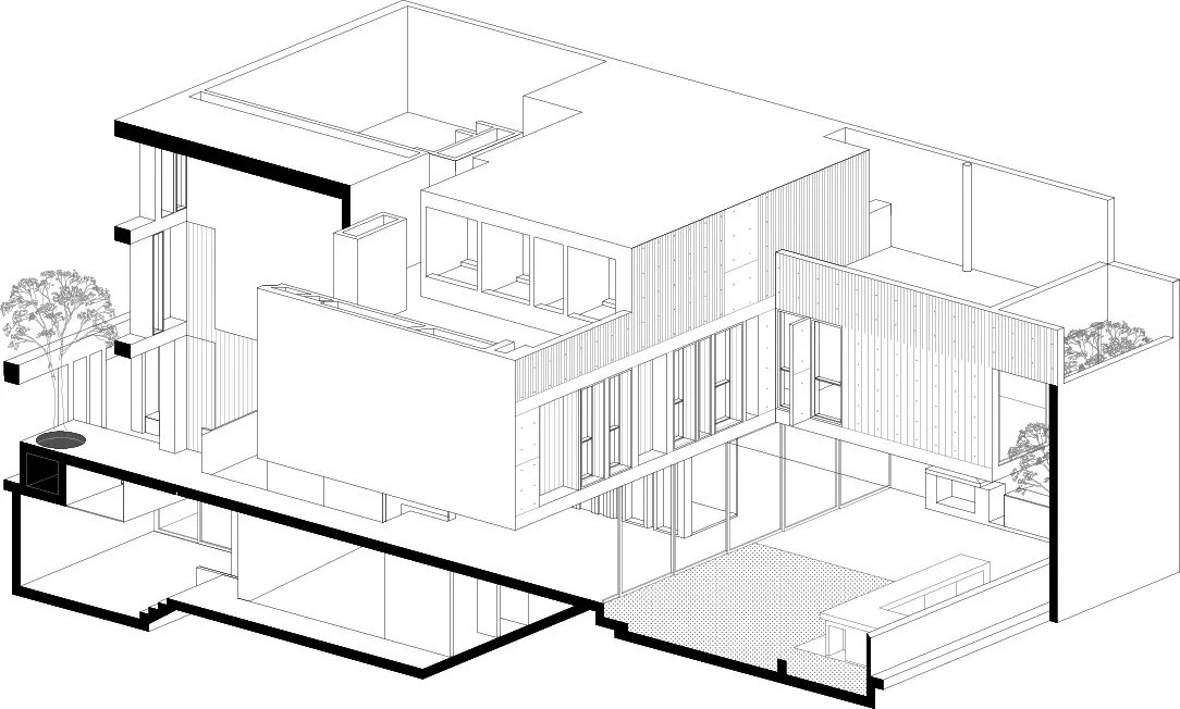 Isometric section for Llosa-Cortegana Architects.  (AutoCAD)